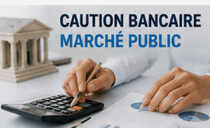 Entreprise vérifiant le coût et les garanties d’une caution bancaire dans un marché public
Description : Illustration d’une entreprise qui anticipe les effets financiers d’une caution bancaire avant de répondre à un marché public.