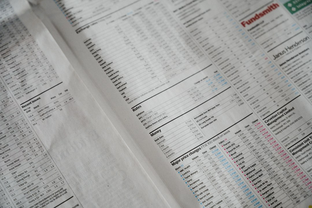 Pages économiques consultées pour vérifier la publication d’un index